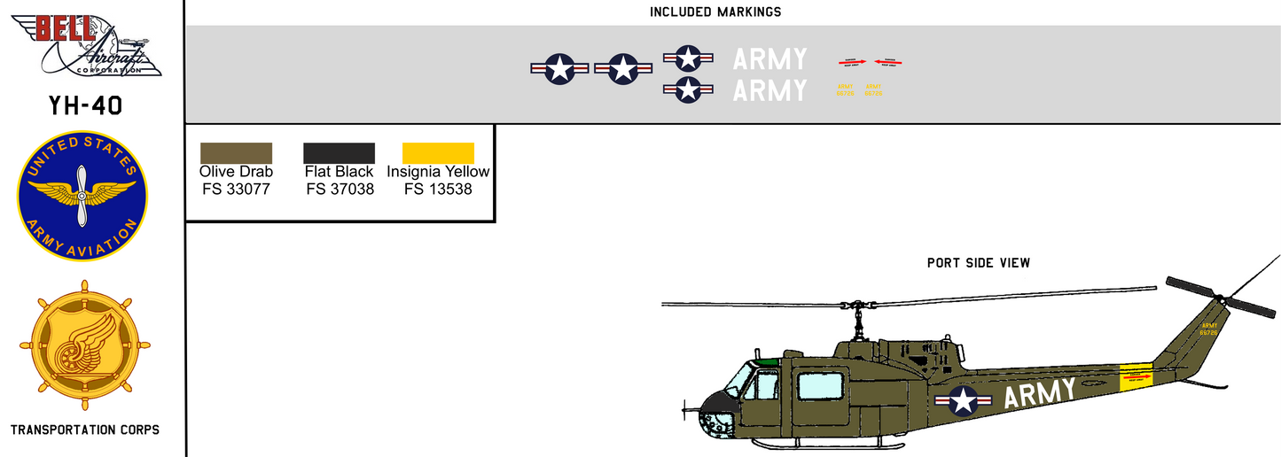 Bell YH-40 Olive Drab US Army