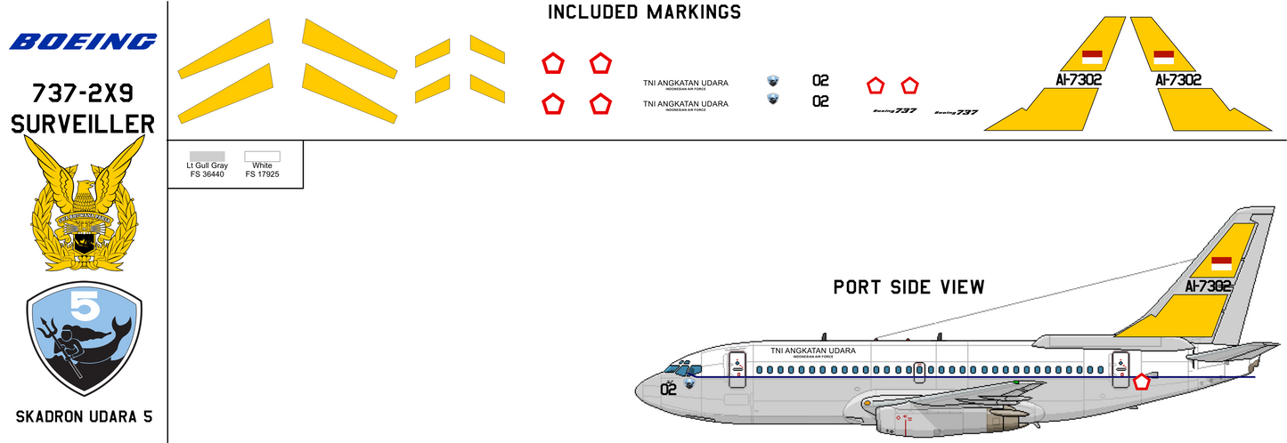Boeing 737-2X9 Surveiller AI-7302 Indonesian Air Force