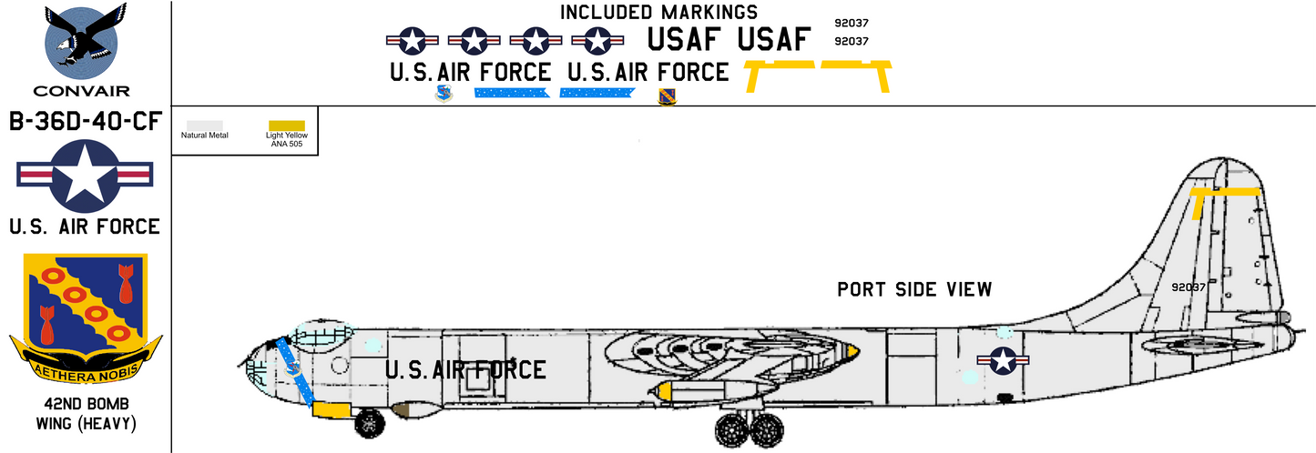 Convair B-36D Peacemaker 44-92037 United States Air Force