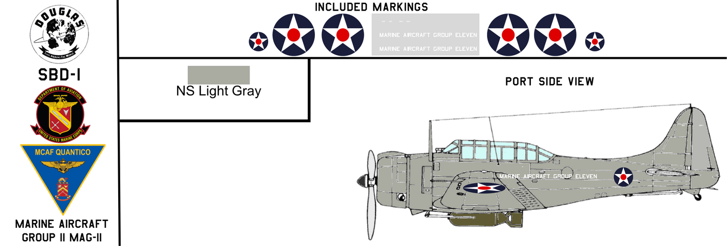 Douglas SBD-1 1621 USMC Marine Aircraft Group 11 MAG-11 MCAF Quantico