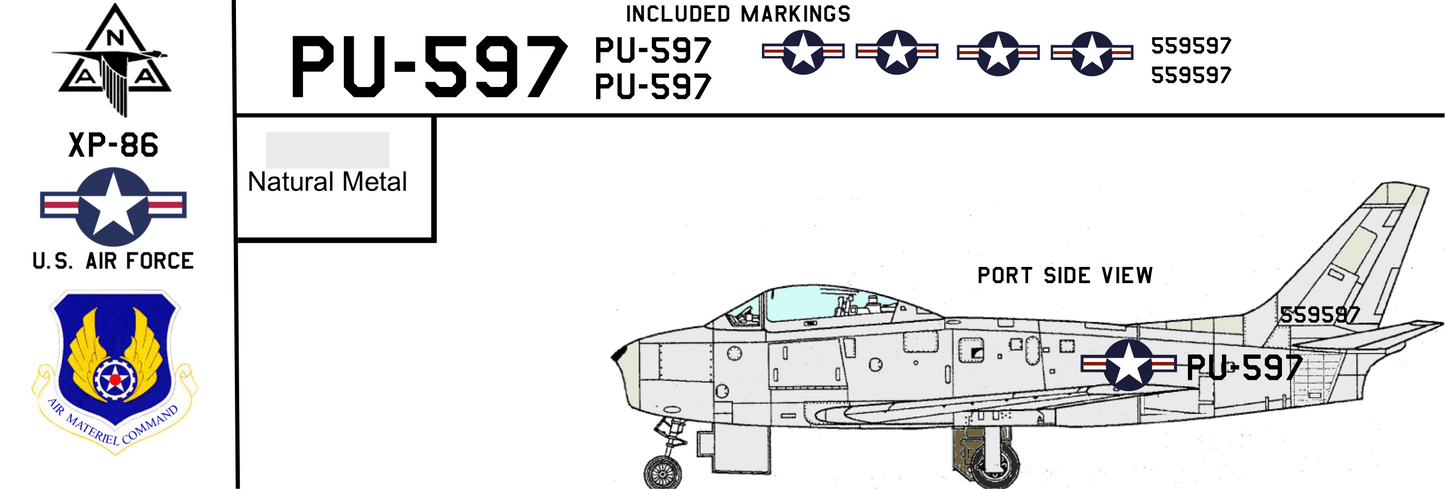 North American XP-86 45-59597 United States Air Force