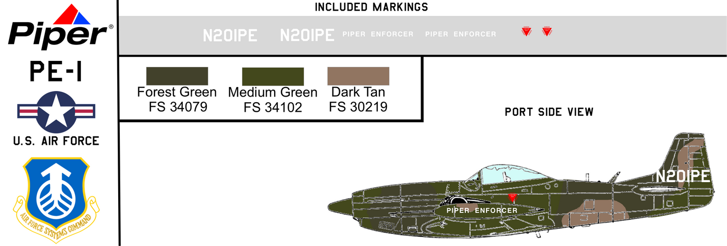 Piper PE-1 Enforcer N201PE USAF Air Force Systems Command