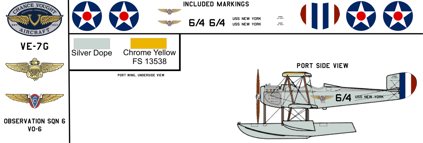 Vought VE-7G A5699 Observation Squadron VO-6 USS New York BB-34