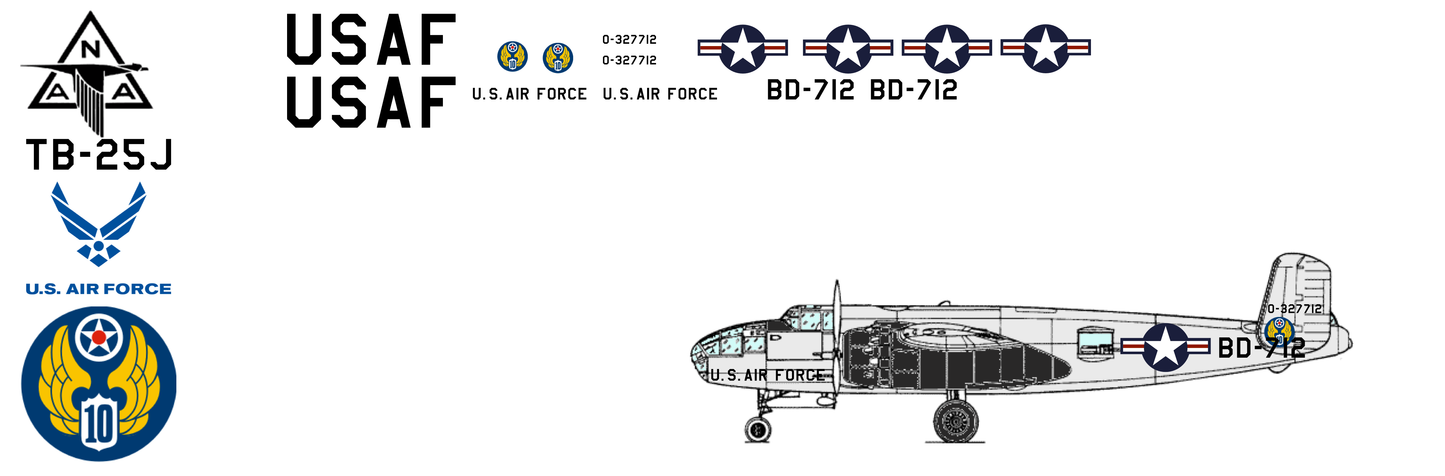 North American TB-25J 43-27712  US Air Force