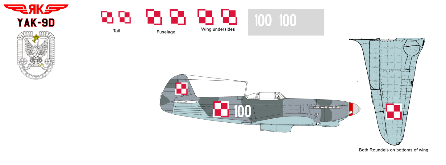 Yak-9D White 100 Polish Air Force