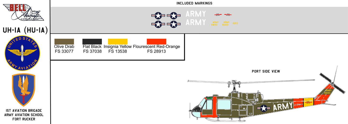 Bell UH-1A 59-1693 US Army 1st Aviation Brigade Army Aviation School