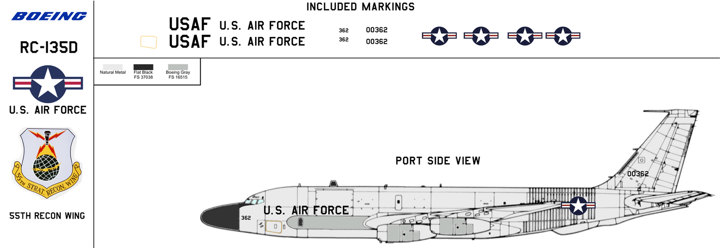 Boeing RC-135D 60-0362 Rivet Brass 55th Reconnaissance Wing