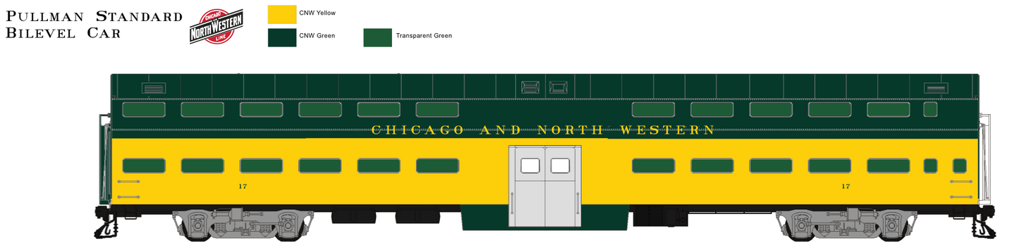 Pullman Plan 7653 161 Seat Gallery Coach CNW 17-48