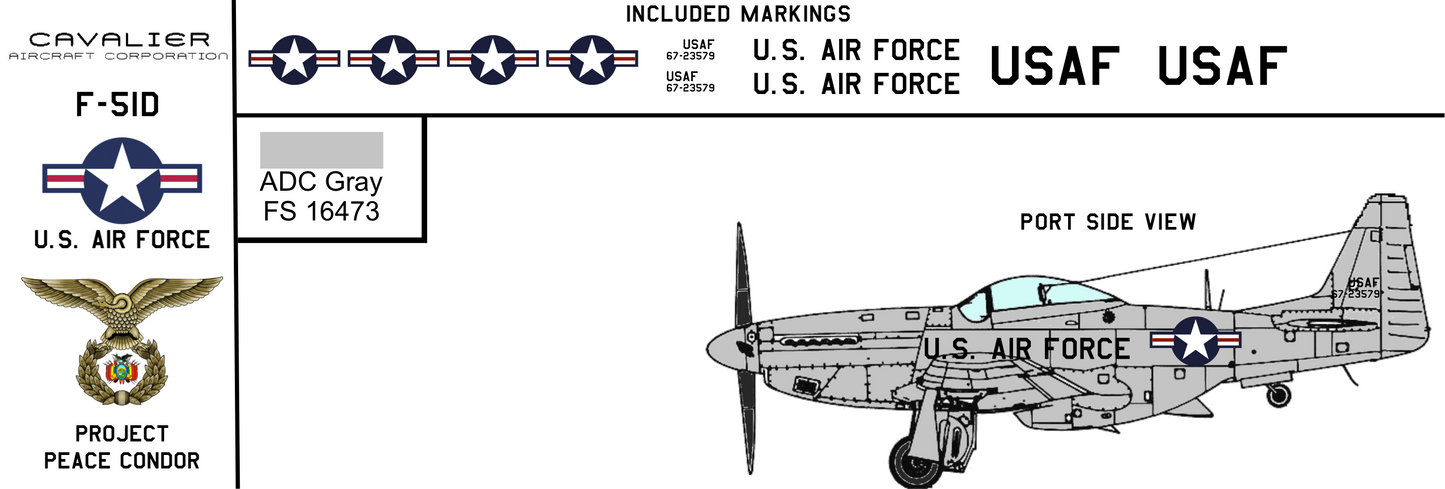 Cavalier F-51D 67-22579 USAF Project Peace Condor
