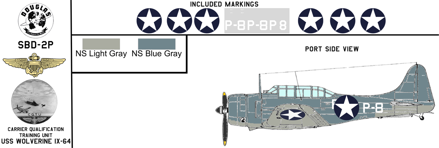 Douglas SBD-2P 2173 Carrier Qualification Training Unit USS Wolverine IX-64
