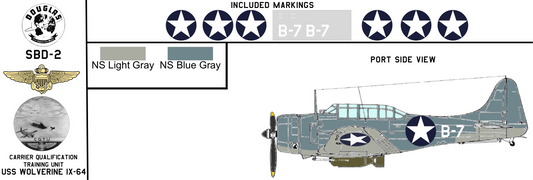 Douglas SBD-2 2106 Carrier Qualification Training Unit USS Wolverine IX-64