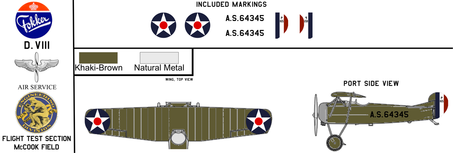 Fokker D.VIII A.S. 64345 United States Army Air Service