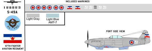 Ikarus S-49A White 31 Yugoslav Air Force 117th Fighter Aviation Regiment