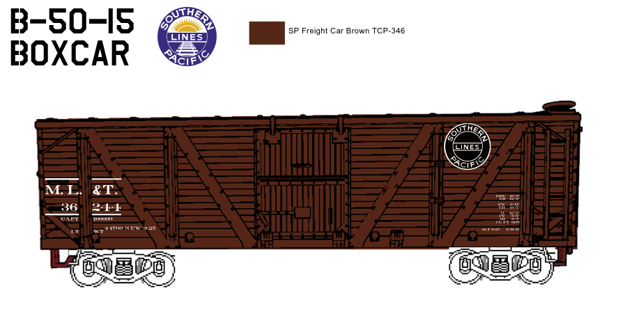 SP B-50-15 Wood Framed 40' Boxcar