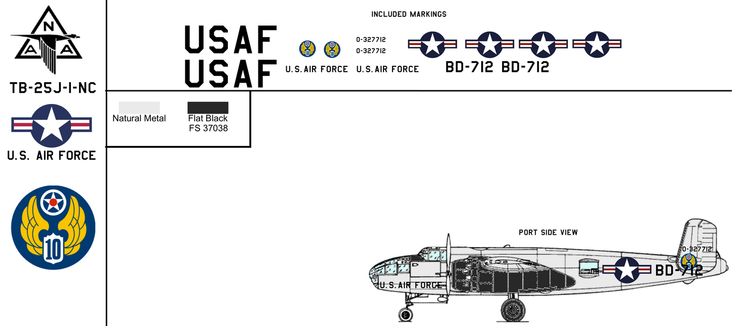 North American TB-25J 43-27712  US Air Force
