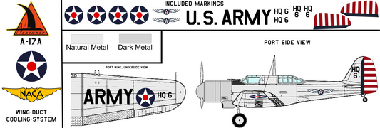 Northrop A-17A 36-184 NACA Langley Memorial Aeronautical Laboratory Wing-Duct Cooling System