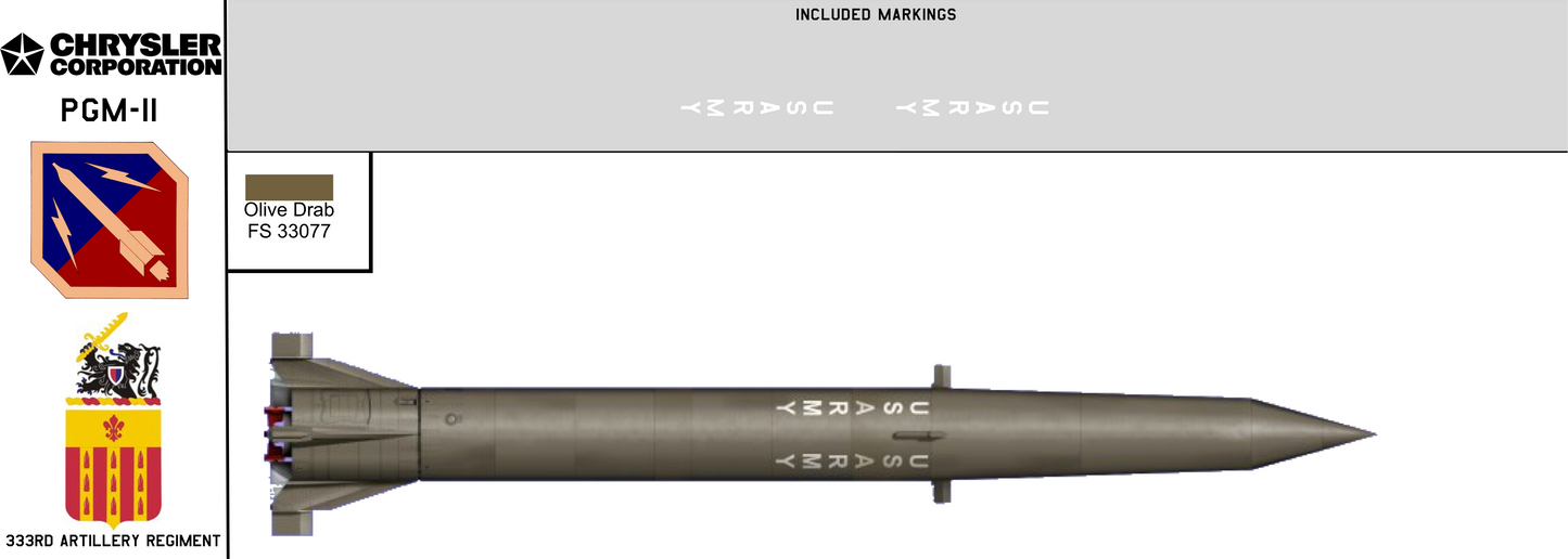 PGM-11 Redstone Intermediate Range Ballistic Missile Operational Markings