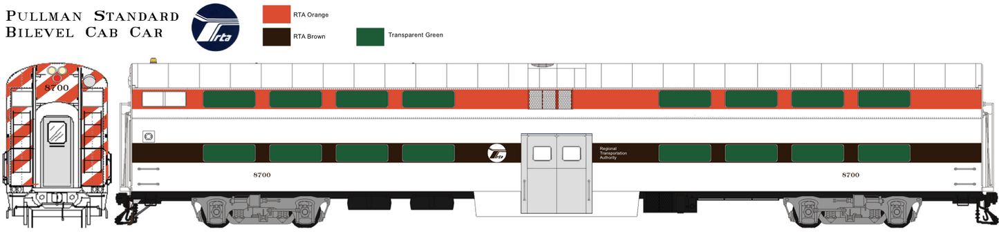 Pullman Plan 53194 155 Seat Gallery Cab Car