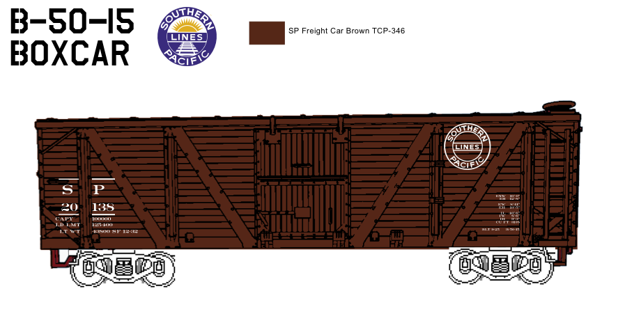 SP B-50-15 Wood Framed 40' Boxcar