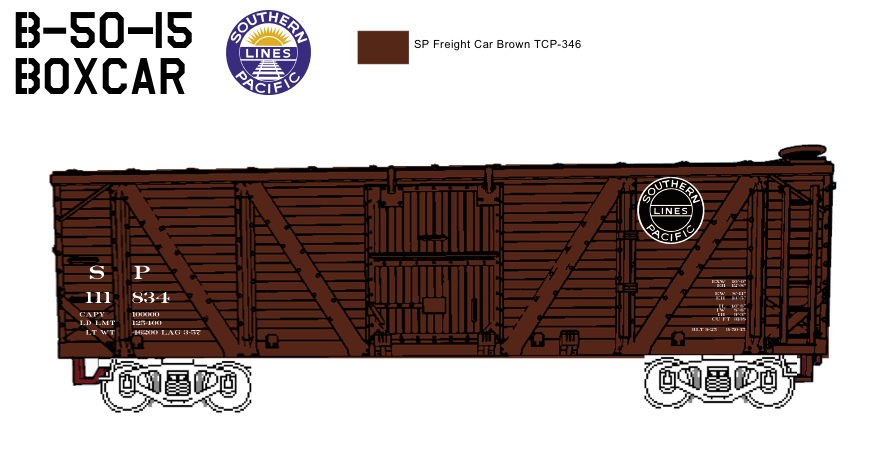 SP B-50-15 Wood Framed 40' Boxcar