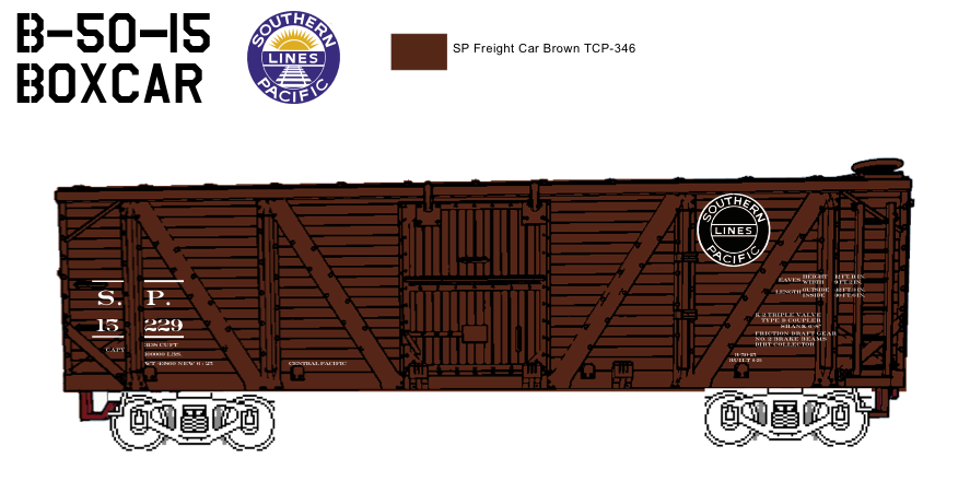 SP B-50-15 Wood Framed 40' Boxcar