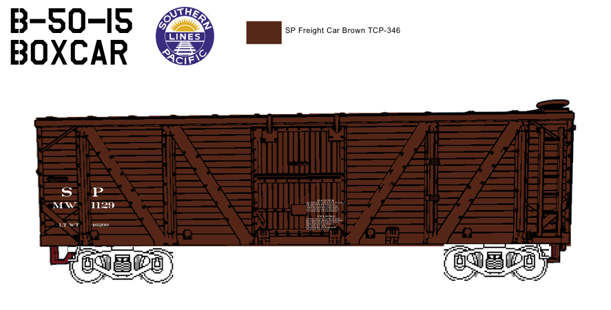 SP B-50-15 Wood Framed 40' Boxcar