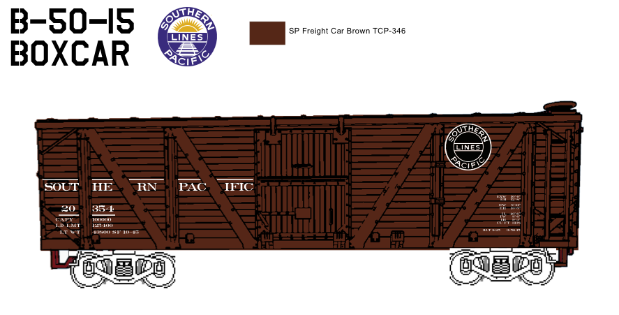 SP B-50-15 Wood Framed 40' Boxcar