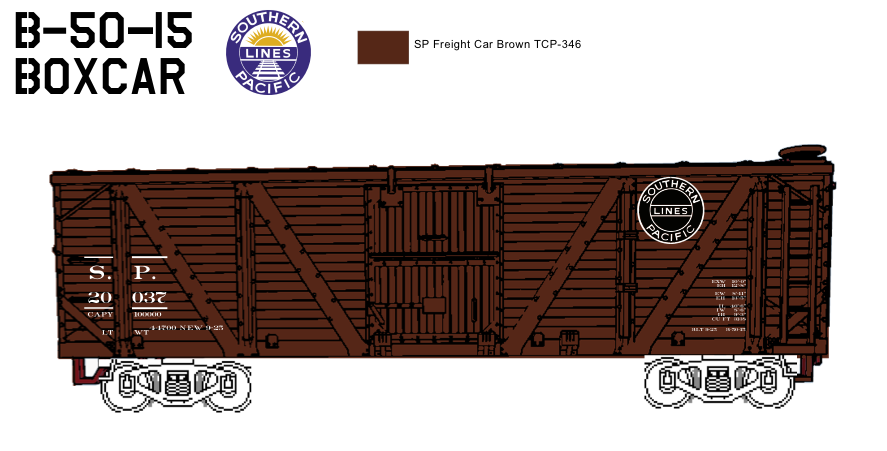 SP B-50-15 Wood Framed 40' Boxcar