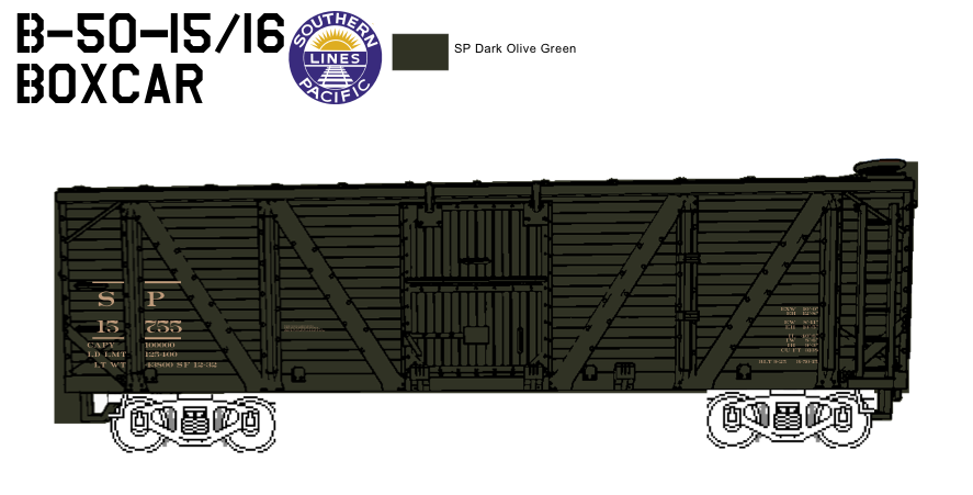 SP B-50-16 Wood Framed 40' Boxcar