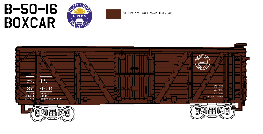 SP B-50-16 Wood Framed 40' Boxcar