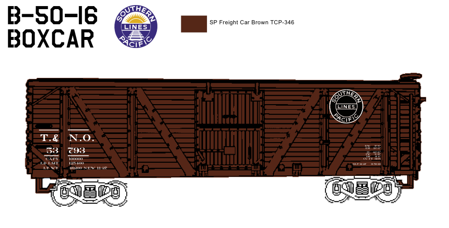 SP B-50-16 Wood Framed 40' Boxcar