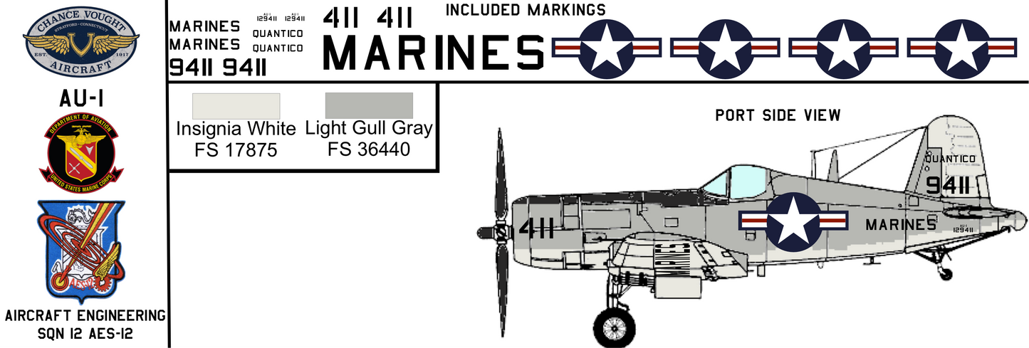 Vought AU-1 129411 USMC Aircraft Engineering Squadron 12 AES-12 MCAS Quantico