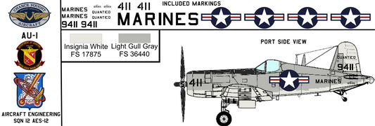 Vought AU-1 129411 USMC Aircraft Engineering Squadron 12 AES-12 MCAS Quantico