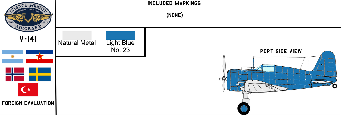 Vought V-141 Foreign Export Evaluation Argentina Yugoslavia Norway Sweden Turkey August 1936 — Painting Guide