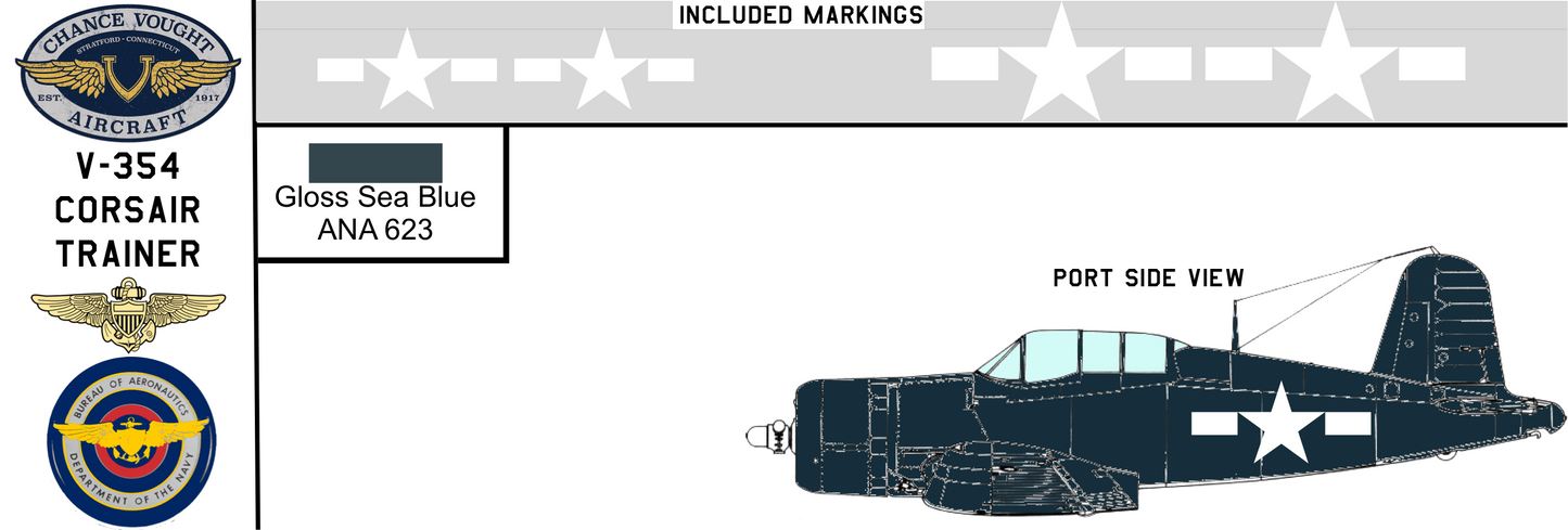 Vought V-354 Two-Seat Corsair Trainer USN Bureau of Aeronautics