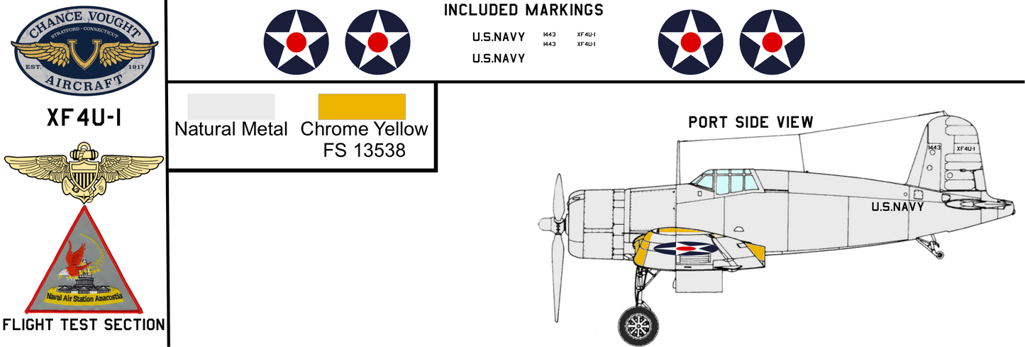 Vought XF4U-1 Corsair 1443 NAS Anacostia Flight Test Section