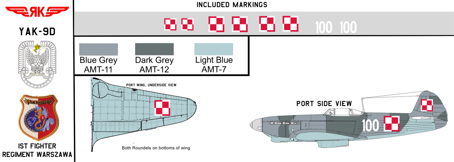 Yak-9D White 100 Polish Air Force