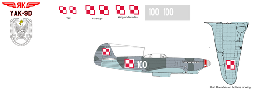 Yak-9D White 100 Polish Air Force
